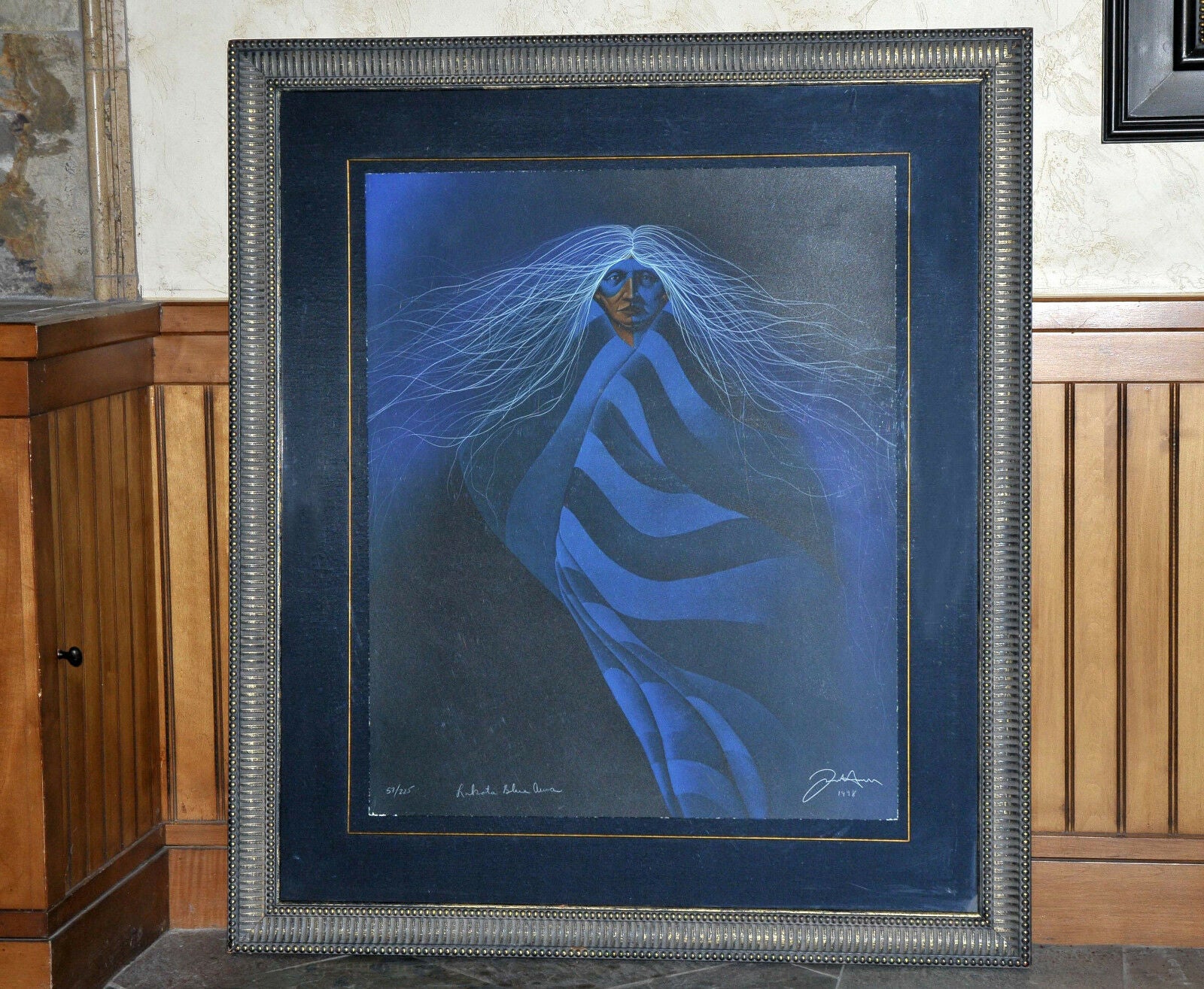 Lakota BLUE AURA Signed Framed Numbered Print 57/225 Artist Frank Howell 1997