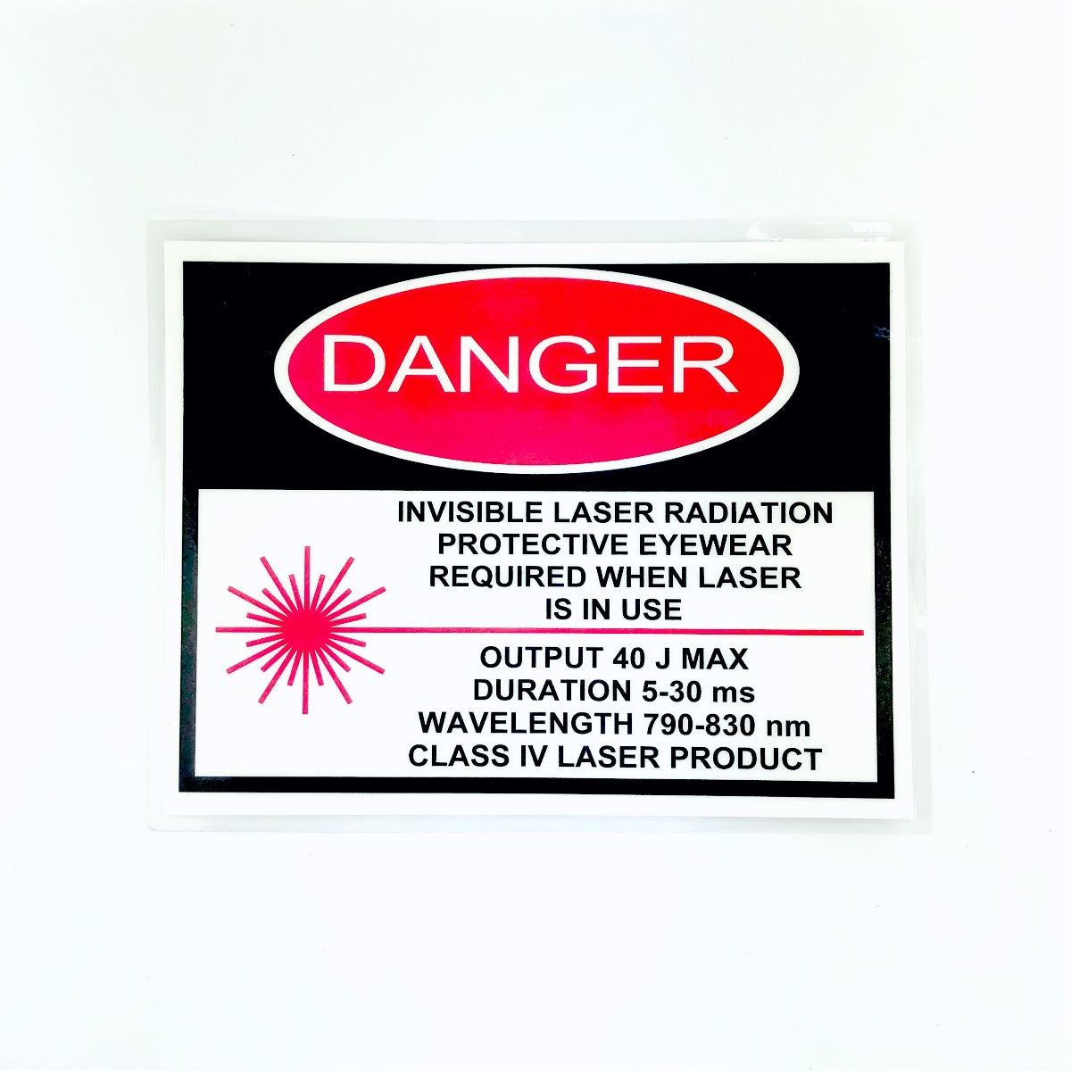 Laser Room 790-830nm Wavelength Safety Danger Warning Sign 8.5" x 11"