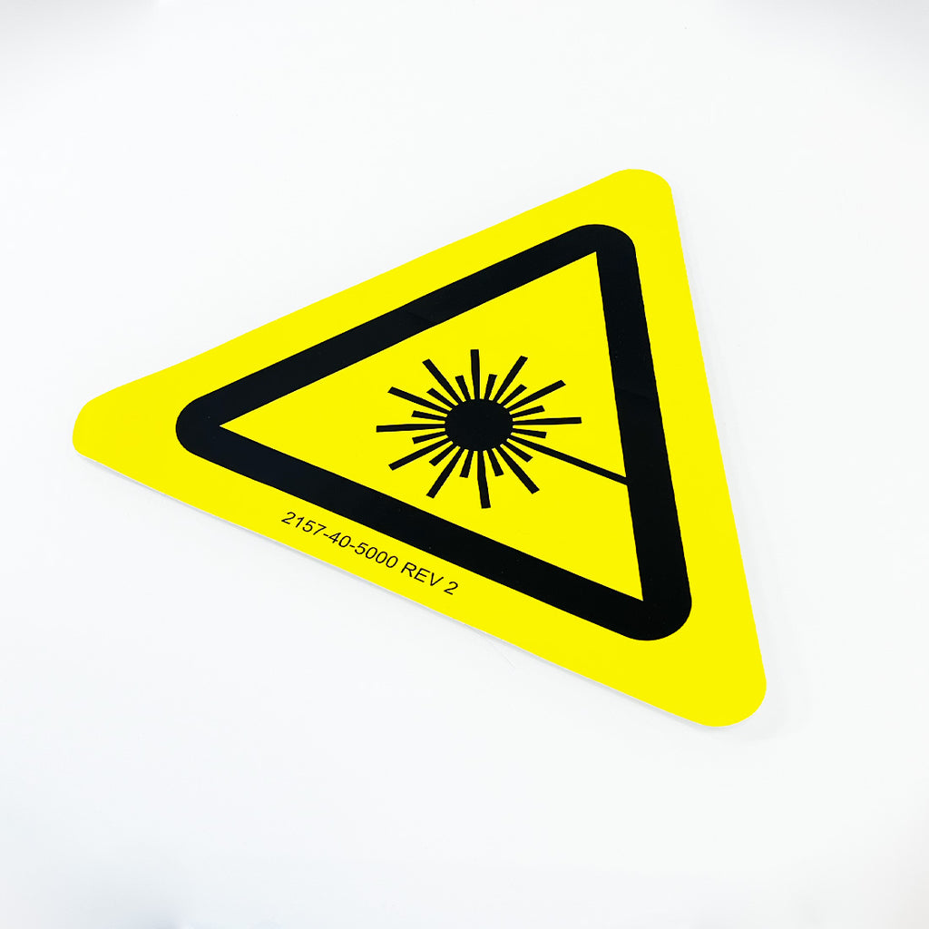 Yellow Laser Warning Triangle Label Sticker 2157-40-5000 REV 2