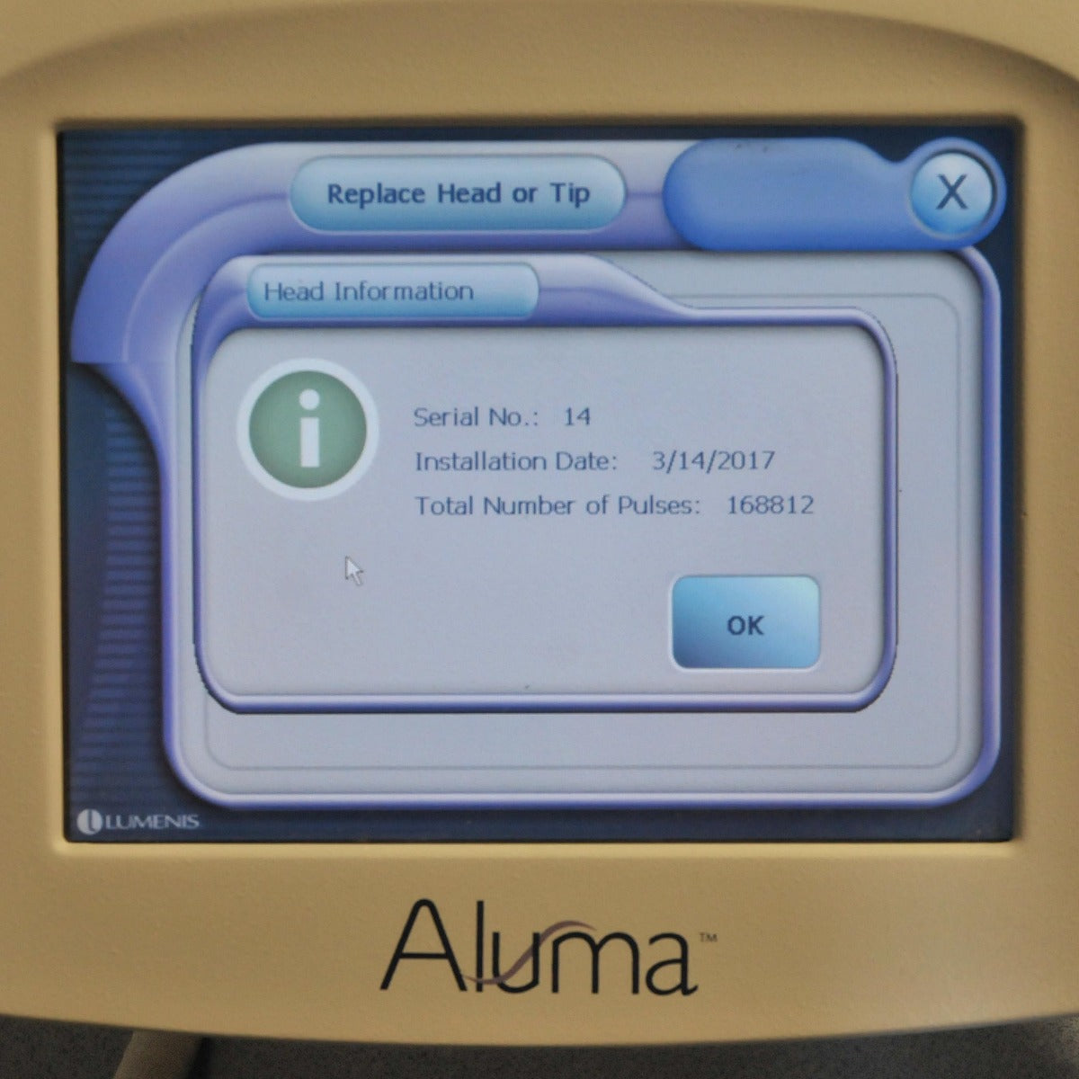 2008 Lumenis Aluma RF Vacuum Wrinkle Fine Line Skin Tightening RadioFrequency
