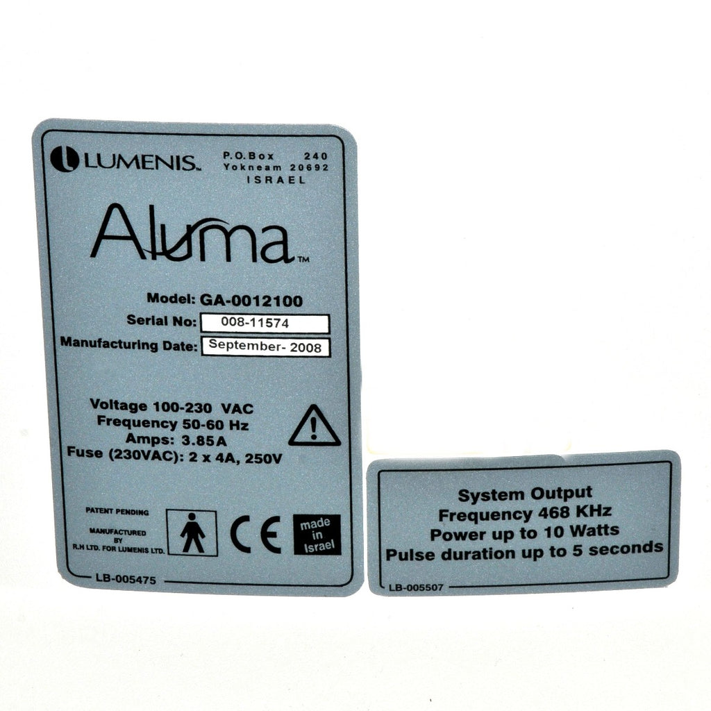2008 Lumenis Aluma RF Vacuum Wrinkle Fine Line Skin Tightening RadioFrequency
