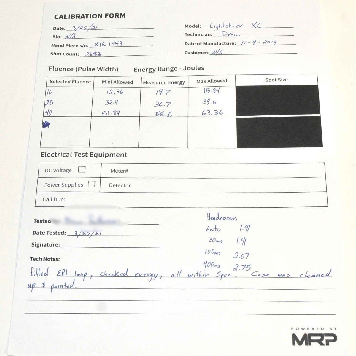 Lumenis LightSheer DESIRE Handpiece XC 805 nm Laser Hair Removal LOW SHOTS 2018