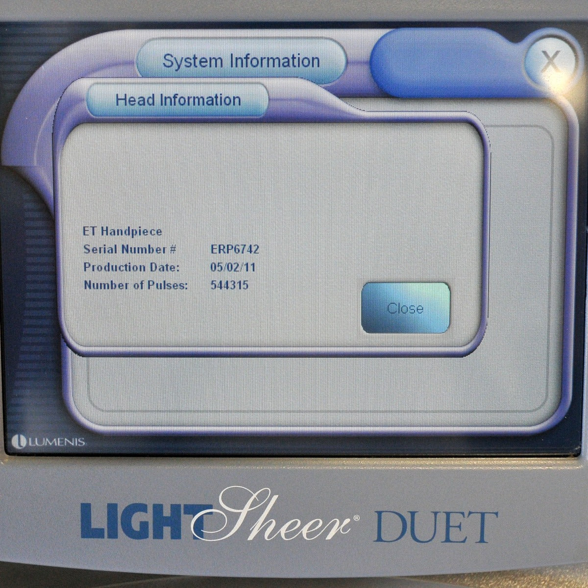 Lumenis LightSheer ET Duet Diode Laser Hair Removal HandPiece Light Sheer HR LS