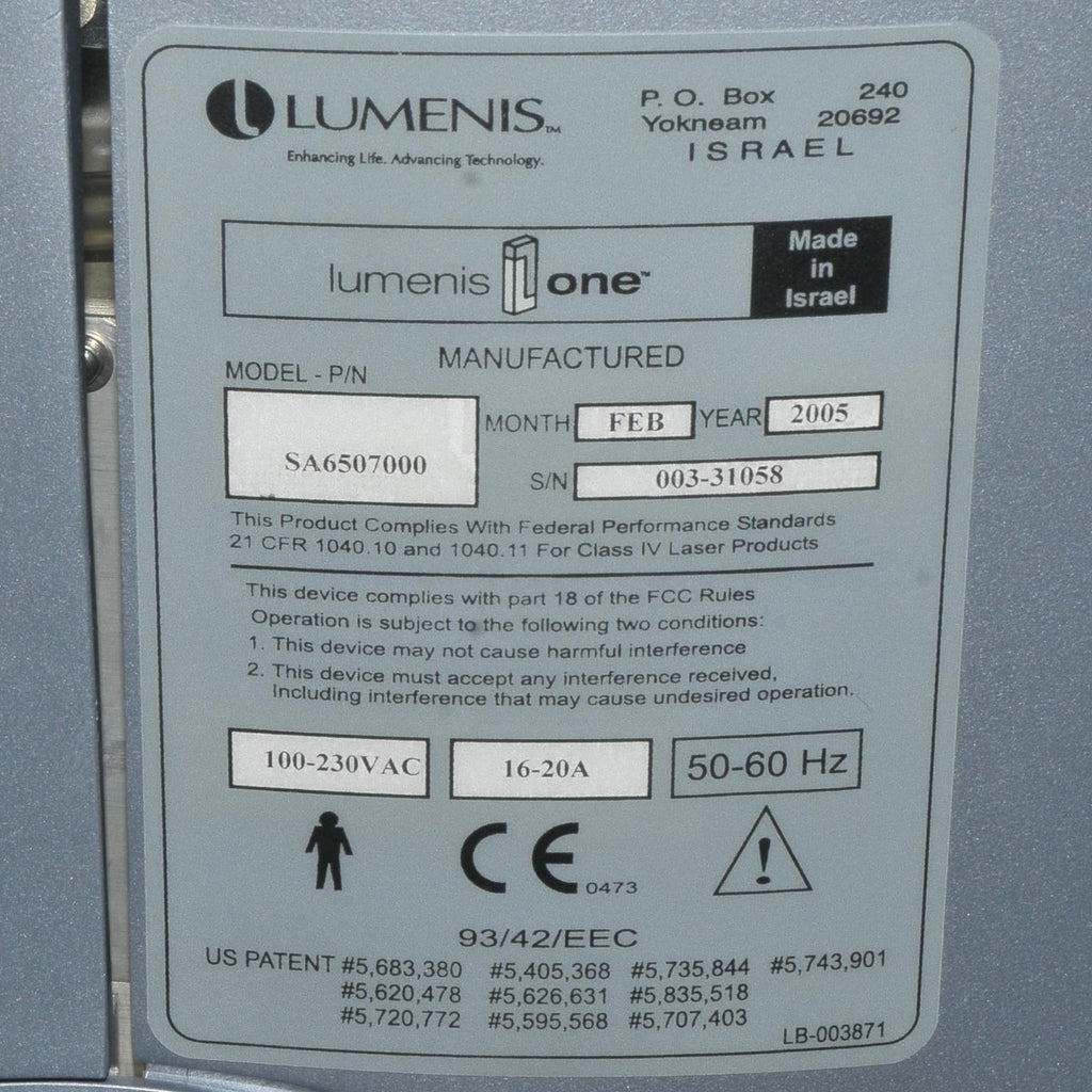 Lumenis Lume1 IPL Laser Universal Multi-Spot Nd YAG LumeOne Lume 1 One 2005