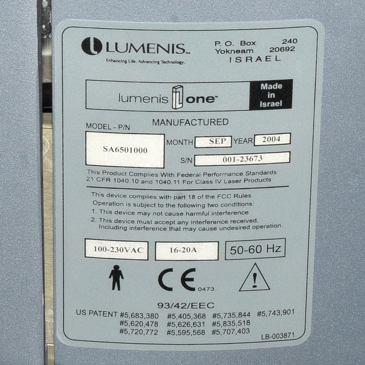 Lumenis LumeOne Lume1 Lume One Universal IPL LightSheer Multi-Spot Nd YAG 3 HP's