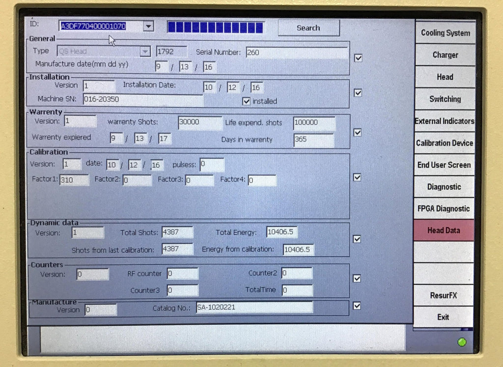 Lumenis M22 Laser Q Switched Nd YAG 1064 Handpiece QSW Treatment Head SA-1020221