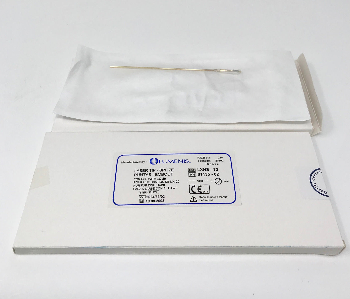Lumenis Novapulse Handpiece Laser Fiber Tip LX-20 LXNS-T3 Nova 01135-02 2-Pack