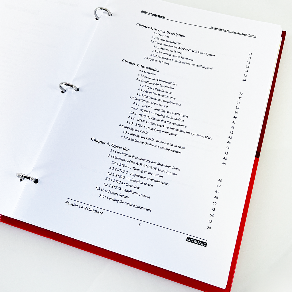 Lutronic Advantage Laser Diode Operator's Manual 4100138414