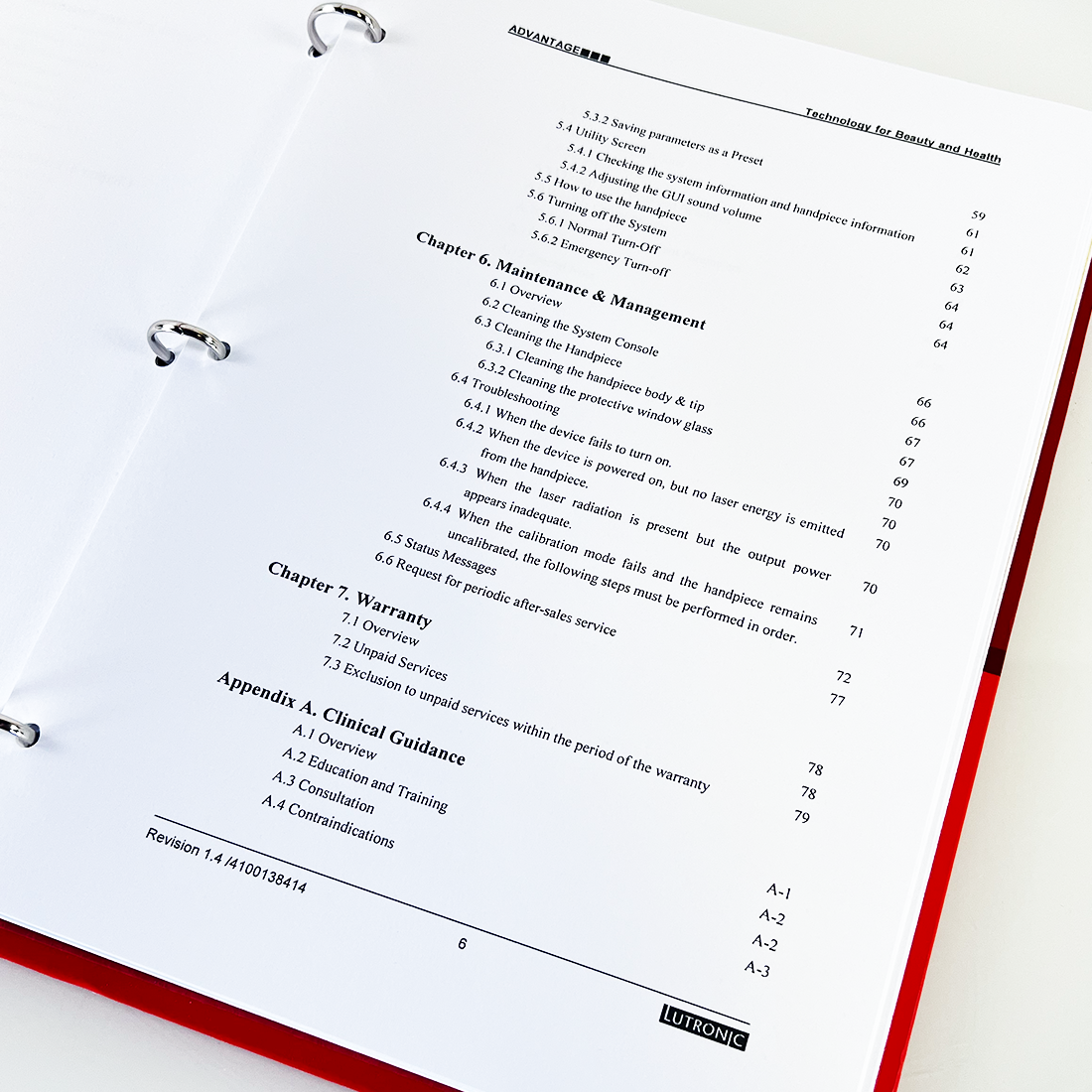 Lutronic Advantage Laser Diode Operator's Manual 4100138414