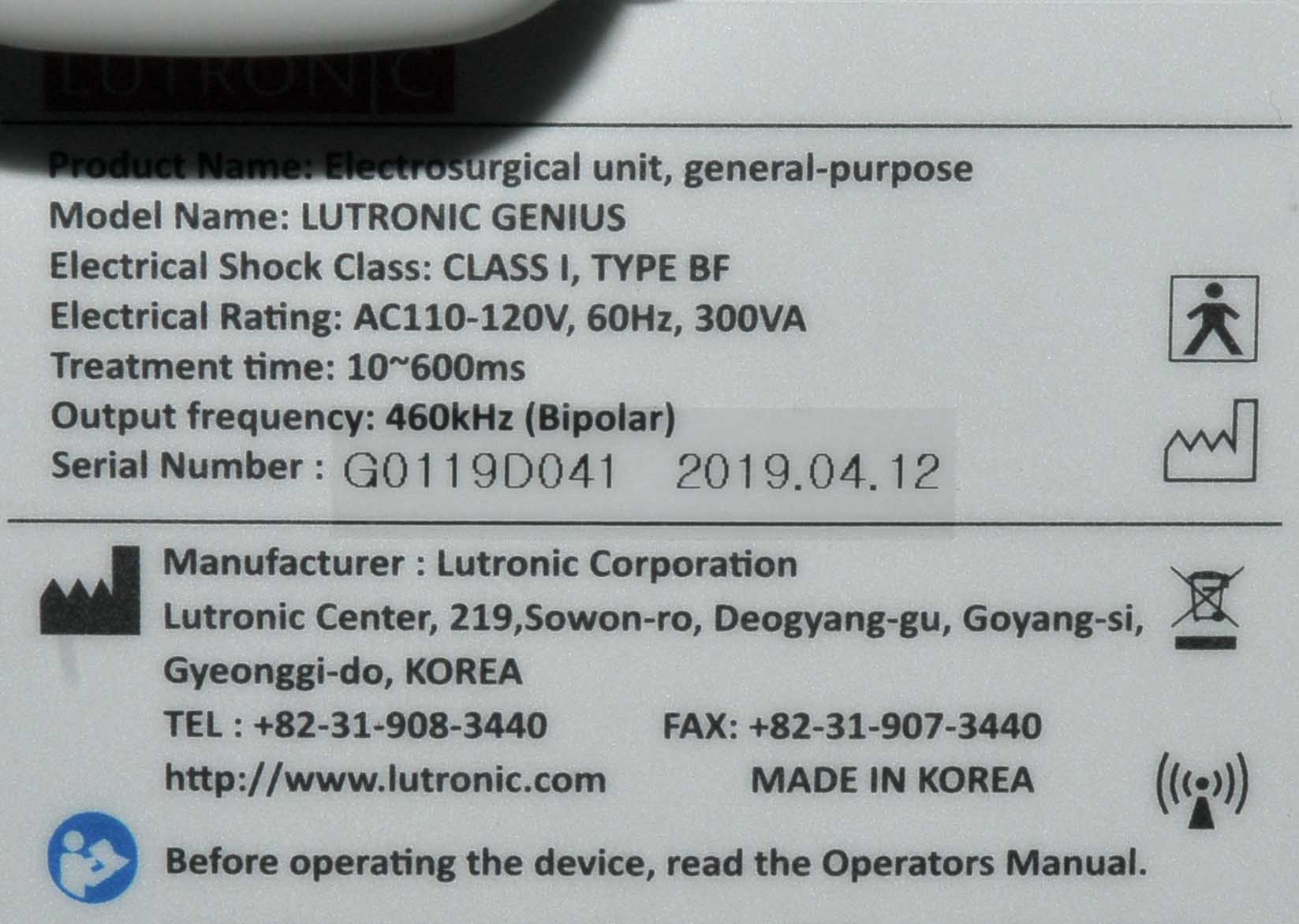 Lutronic Genius RF Micro Needle Microneedling Skin Rejuvenation Scar Wrinkles