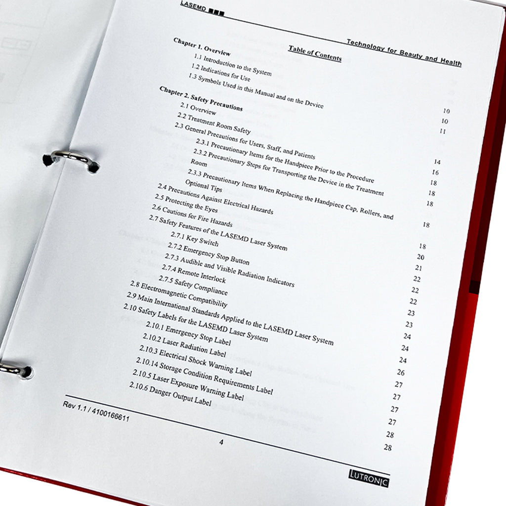 Lutronic LaseMd Thulium Laser Operator's Manual REV 1.1 4100166611