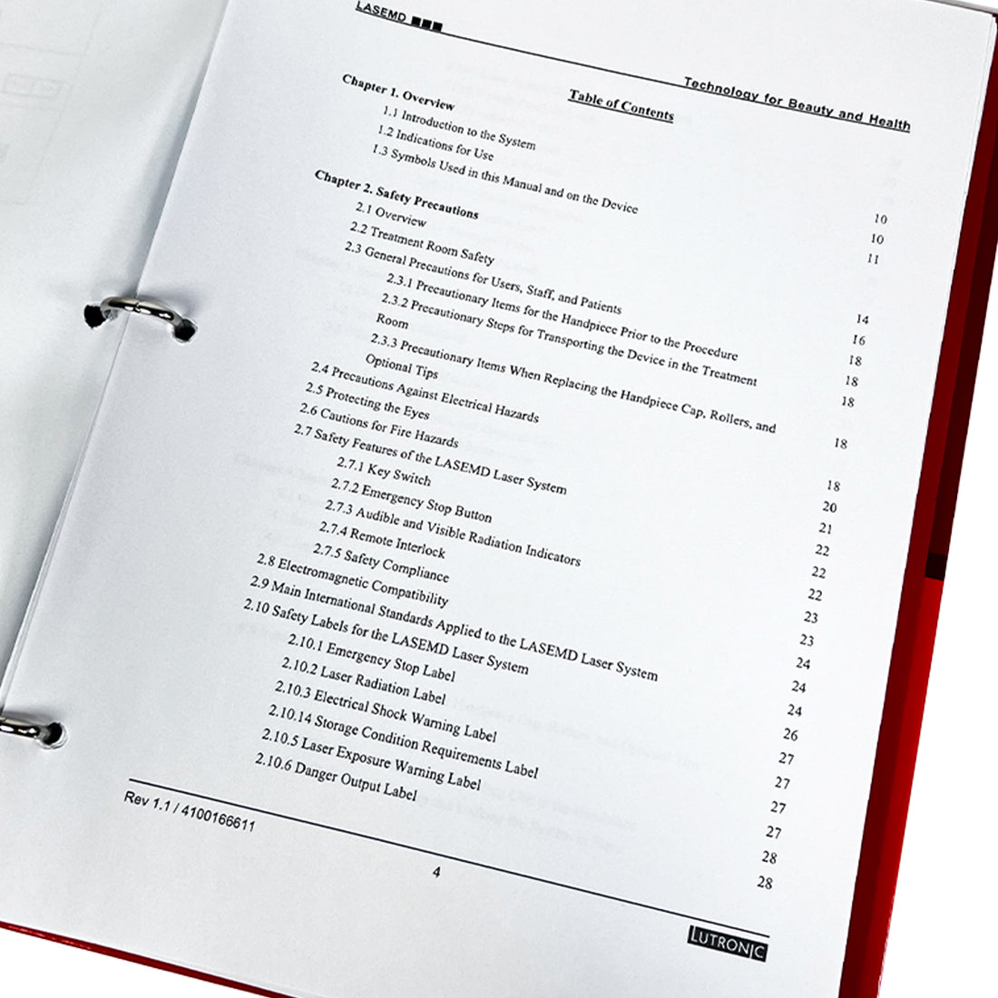 Lutronic LaseMd Thulium Laser Operator's Manual REV 1.1 4100166611