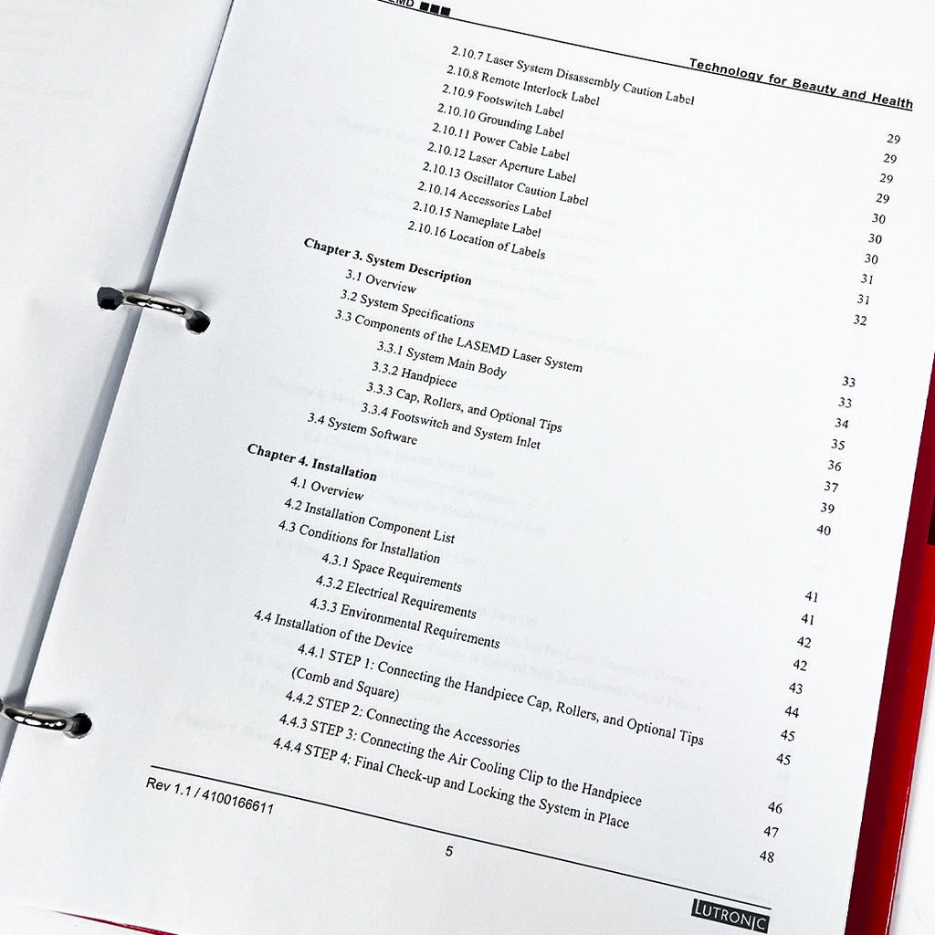 Lutronic LaseMd Thulium Laser Operator's Manual REV 1.1 4100166611