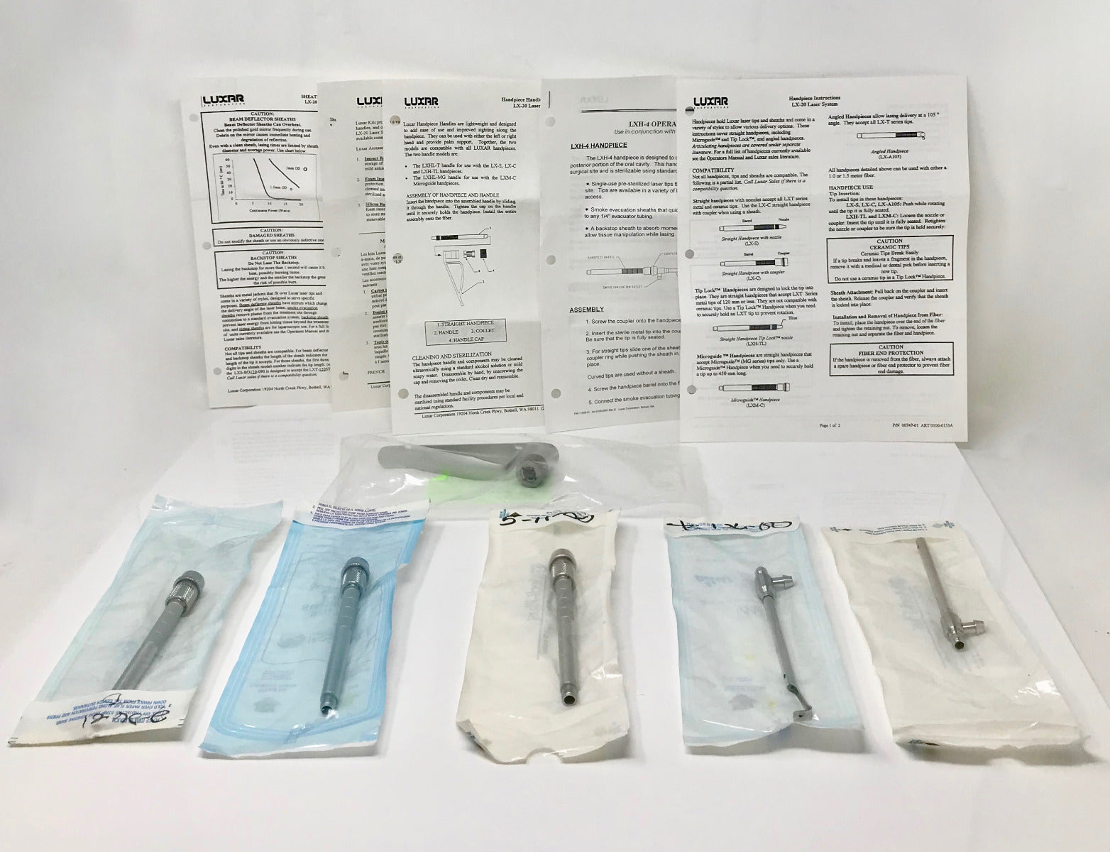 Luxar LUMENIS Handpiece Aesculight LX-20 CO2 Laser LXH 4 Piece Barrels Sheath Backstop
