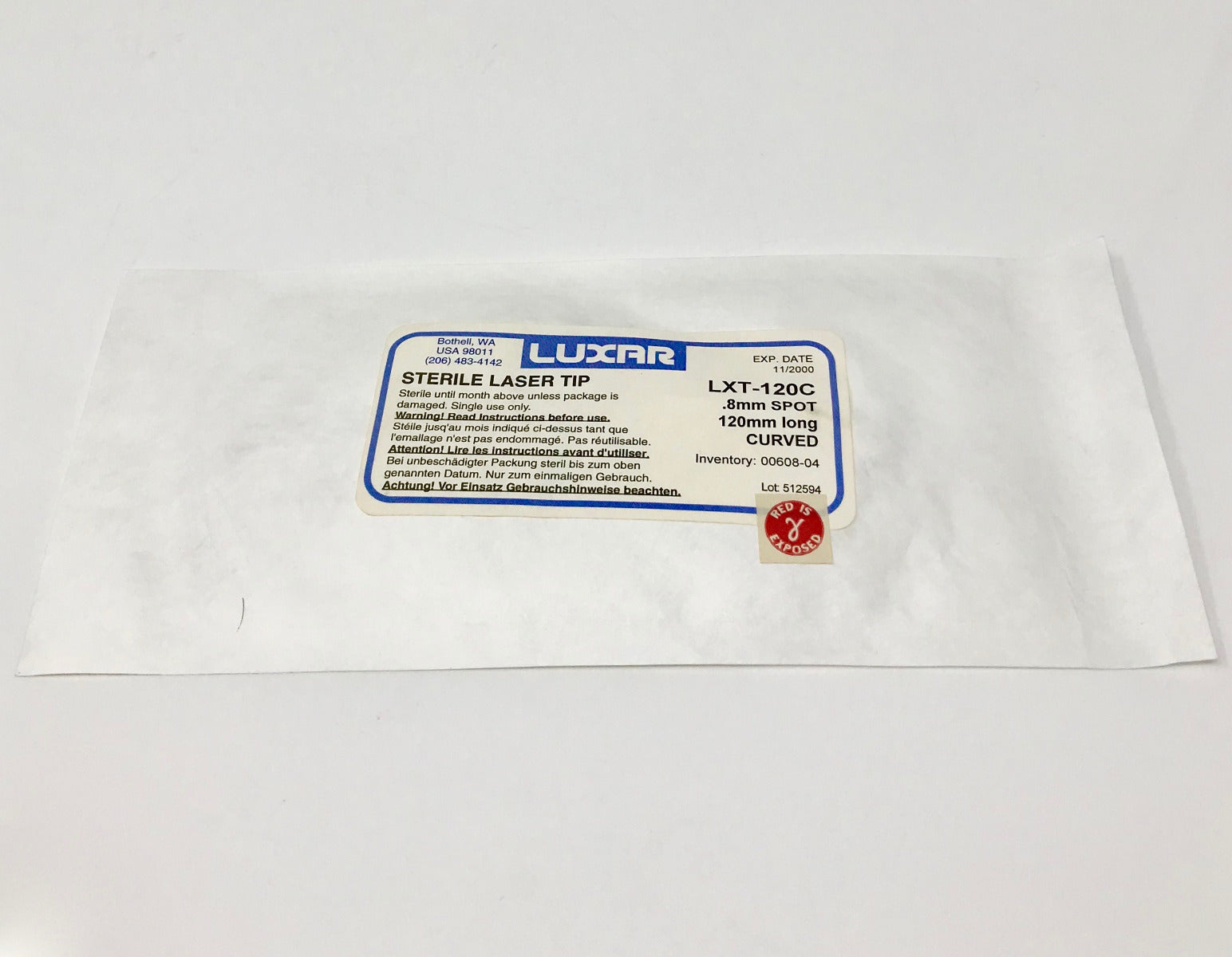 LUMENIS Luxar LX 20 VersaPulse Laser Tip LXT 120C .8 mm Curved Versa Pulse 7 Pcs