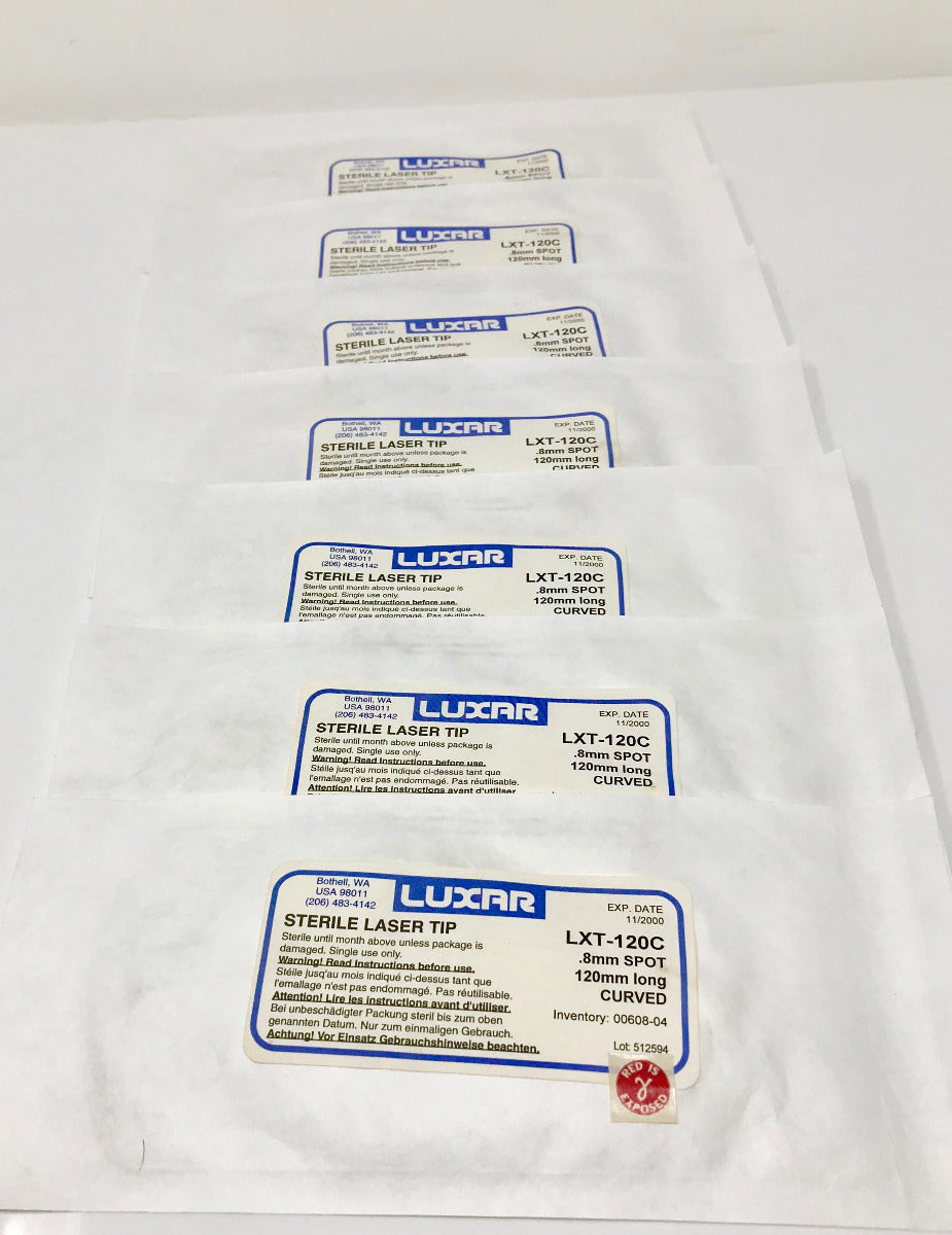 LUMENIS Luxar LX 20 VersaPulse Laser Tip LXT 120C .8 mm Curved Versa Pulse 7 Pcs