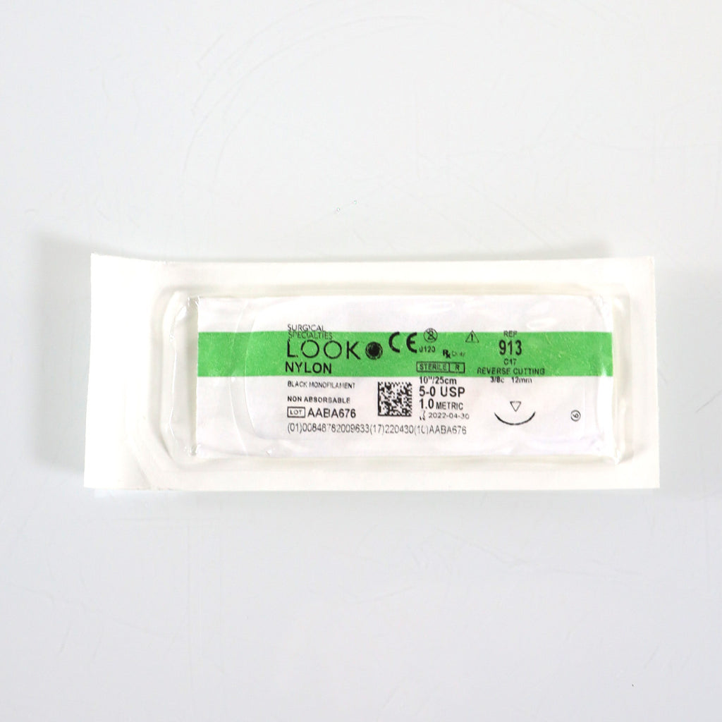 Surgical Specialty Look Nylon Black Monofilament 5-0 10"/25cm Suture 04/2022 x7