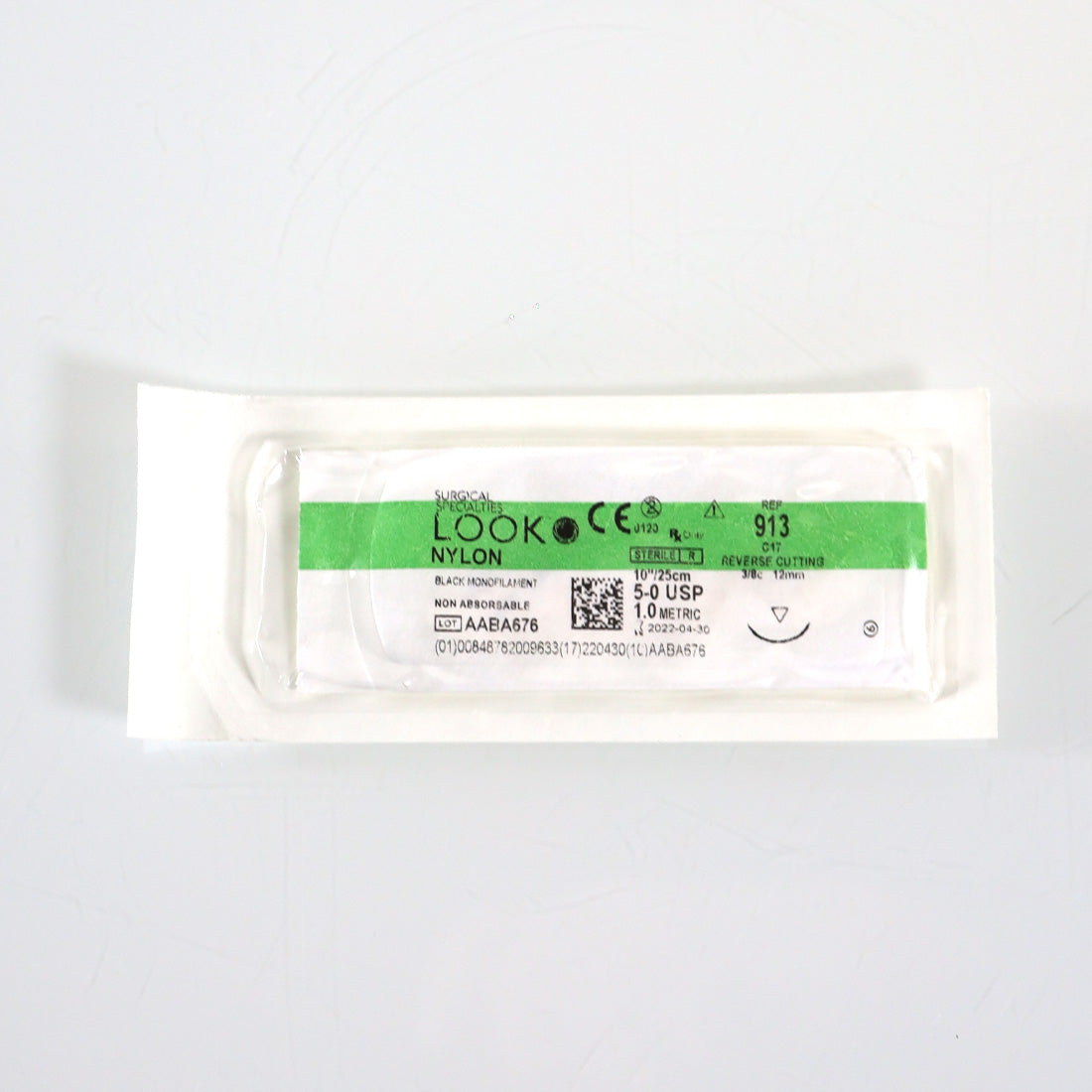 Surgical Specialty Look Nylon Black Monofilament 5-0 10"/25cm Suture 04/2022 x7