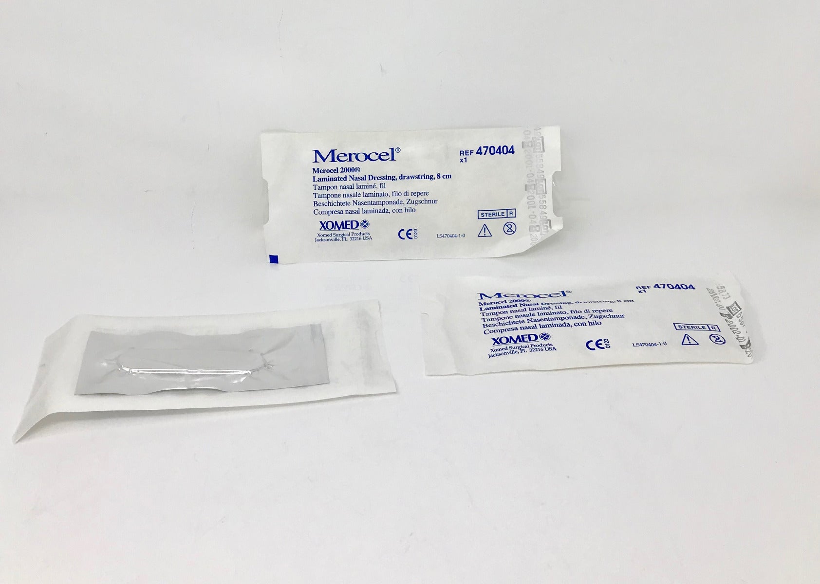 MEROCEL Nasal Dressing Laminated 8cm Drawstring Tampon 470404 Nose Pack Xomed