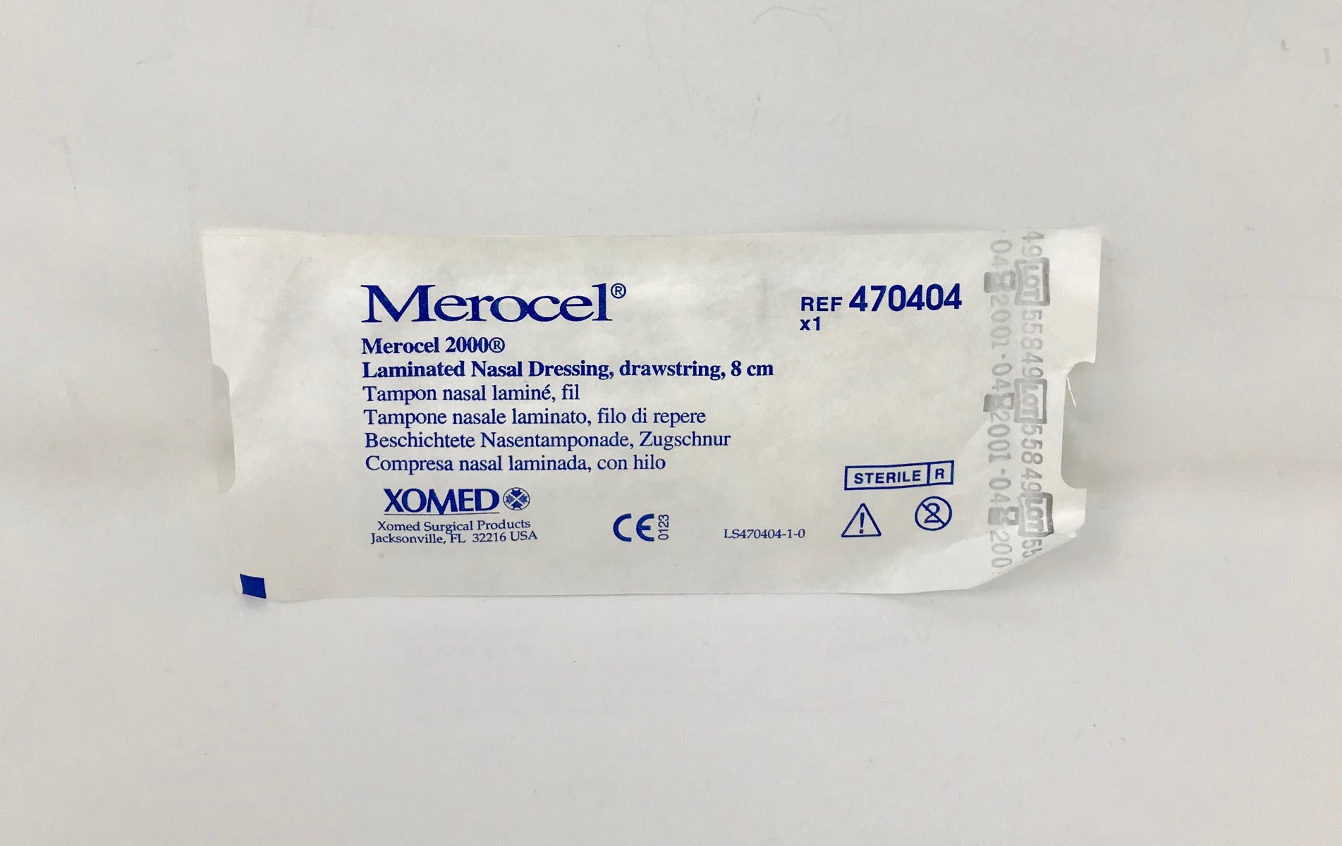 MEROCEL Nasal Dressing Laminated 8cm Drawstring Tampon 470404 Nose Pack Xomed