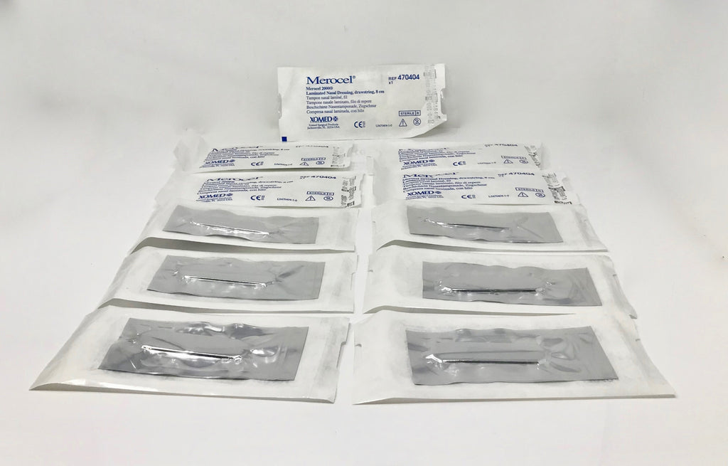 MEROCEL Nasal Dressing Laminated 8cm Drawstring Tampon 470404 Nose Pack Xomed