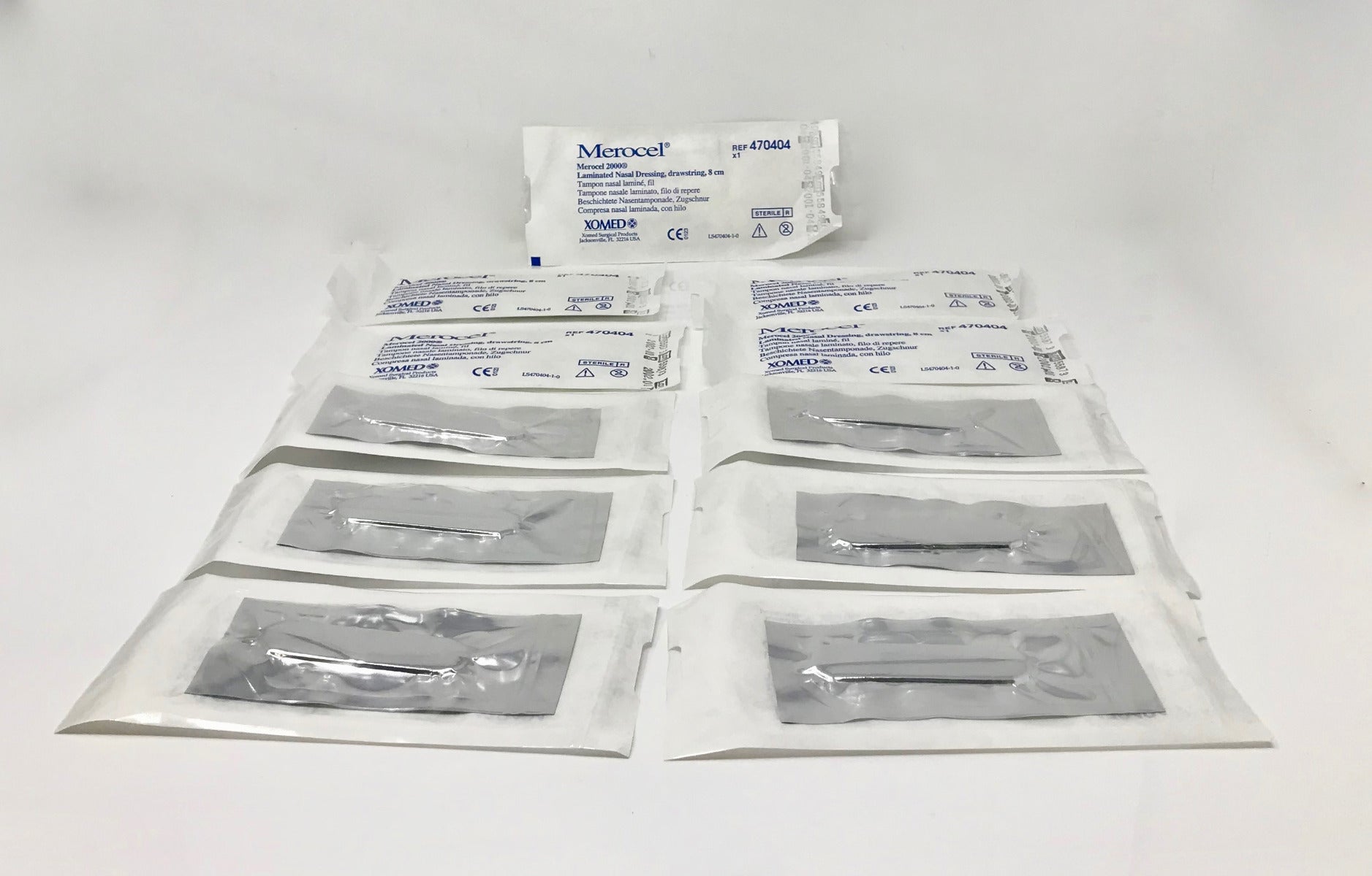 MEROCEL Nasal Dressing Laminated 8cm Drawstring Tampon 470404 Nose Pack Xomed