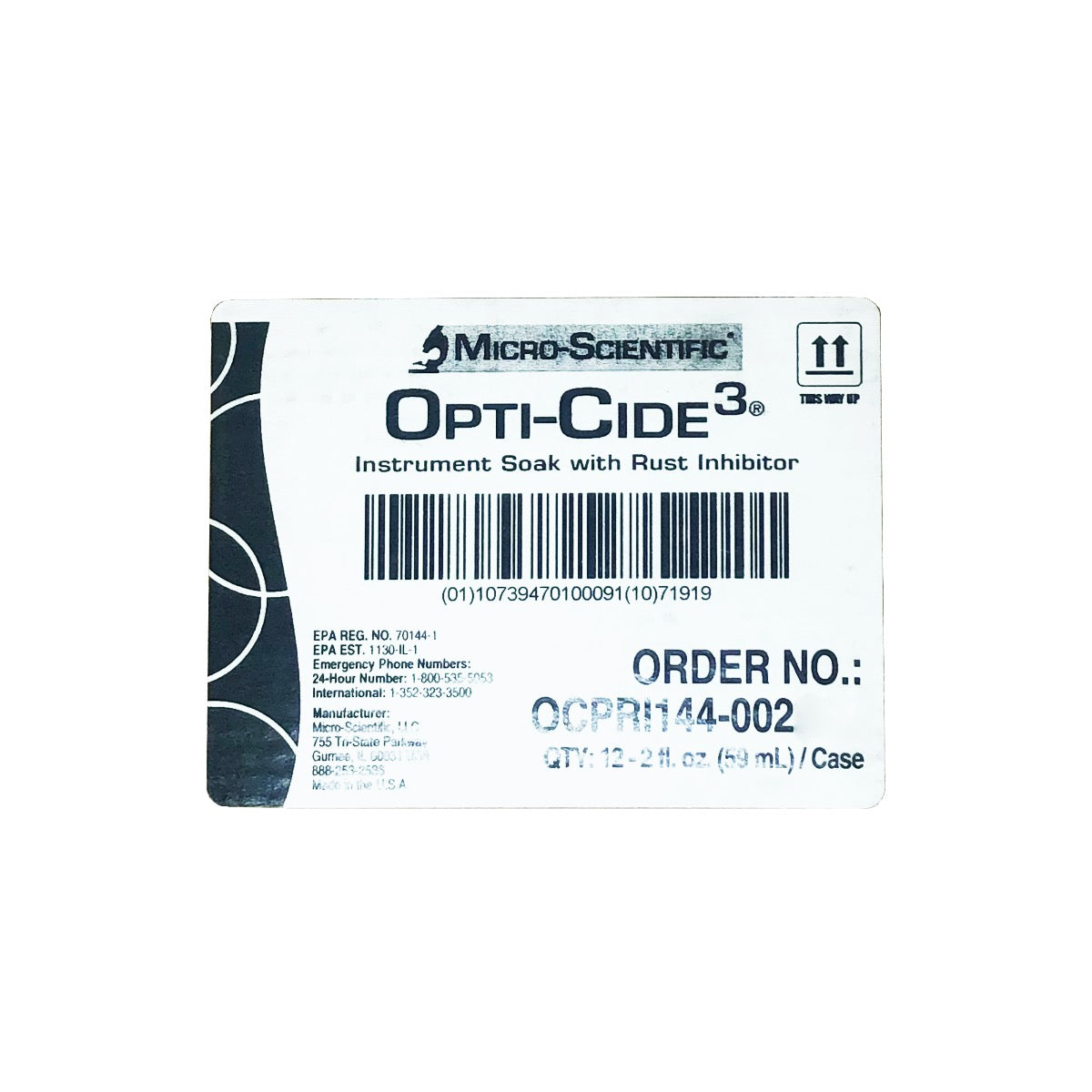Micro-Scientific Opti-Cide3 Instrument Soak Rust Inhibitor 59ml - 8 Pack