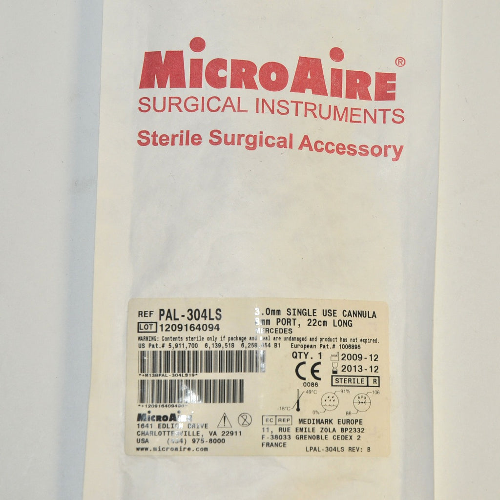 Microaire PAL Suction Aspiration Cannula PAL-304LS 3.0mm 8mm Port 22cm Mercedes