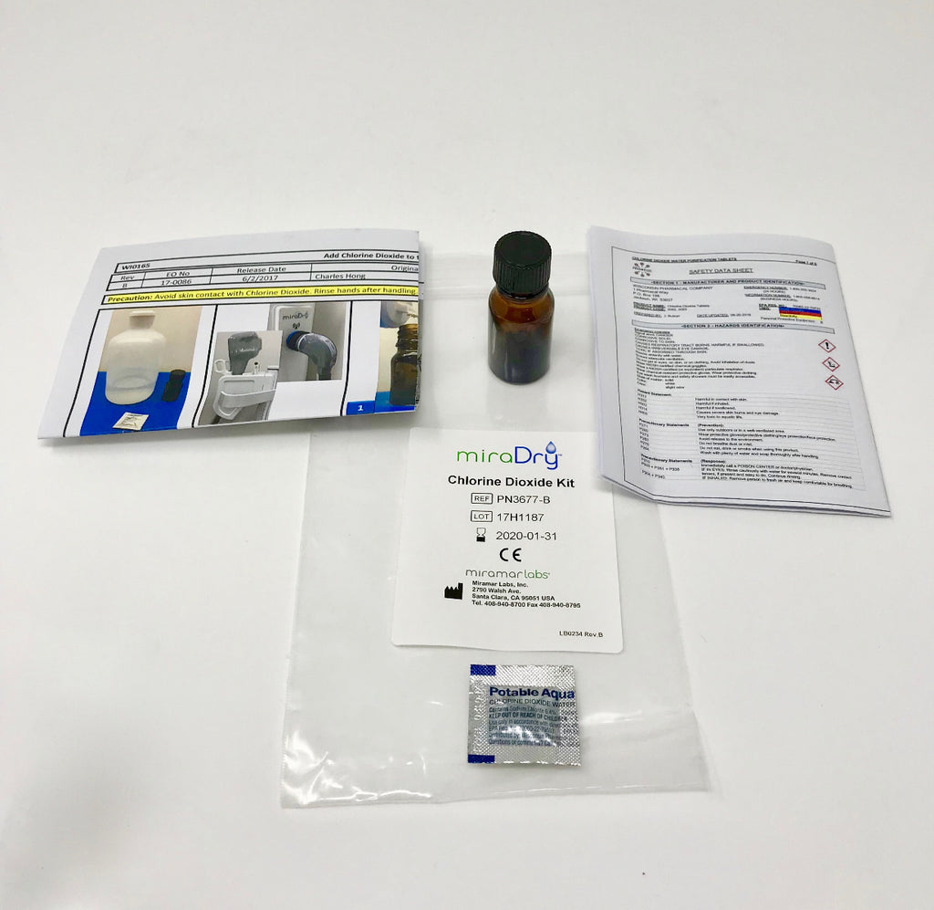 MiraDry Mira Dry Chlorine Dioxide Kit PN3677 B Water Purification Tablets Aqua