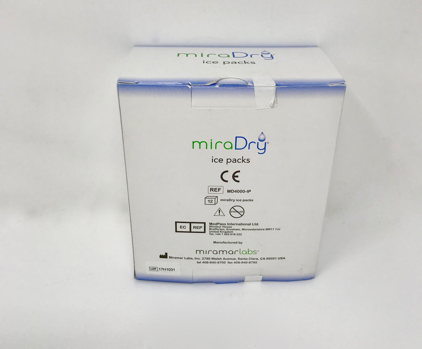 MiraDry Ice Packs Reusable Mira Dry Mirror Dri Gel Cooling Pads MD4000-IP 6-Pack