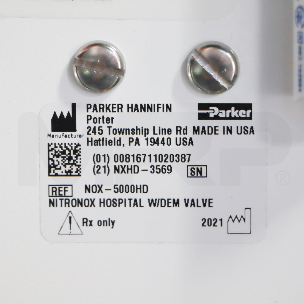 2021 Parker Hannifin Porter NitroNox System Label