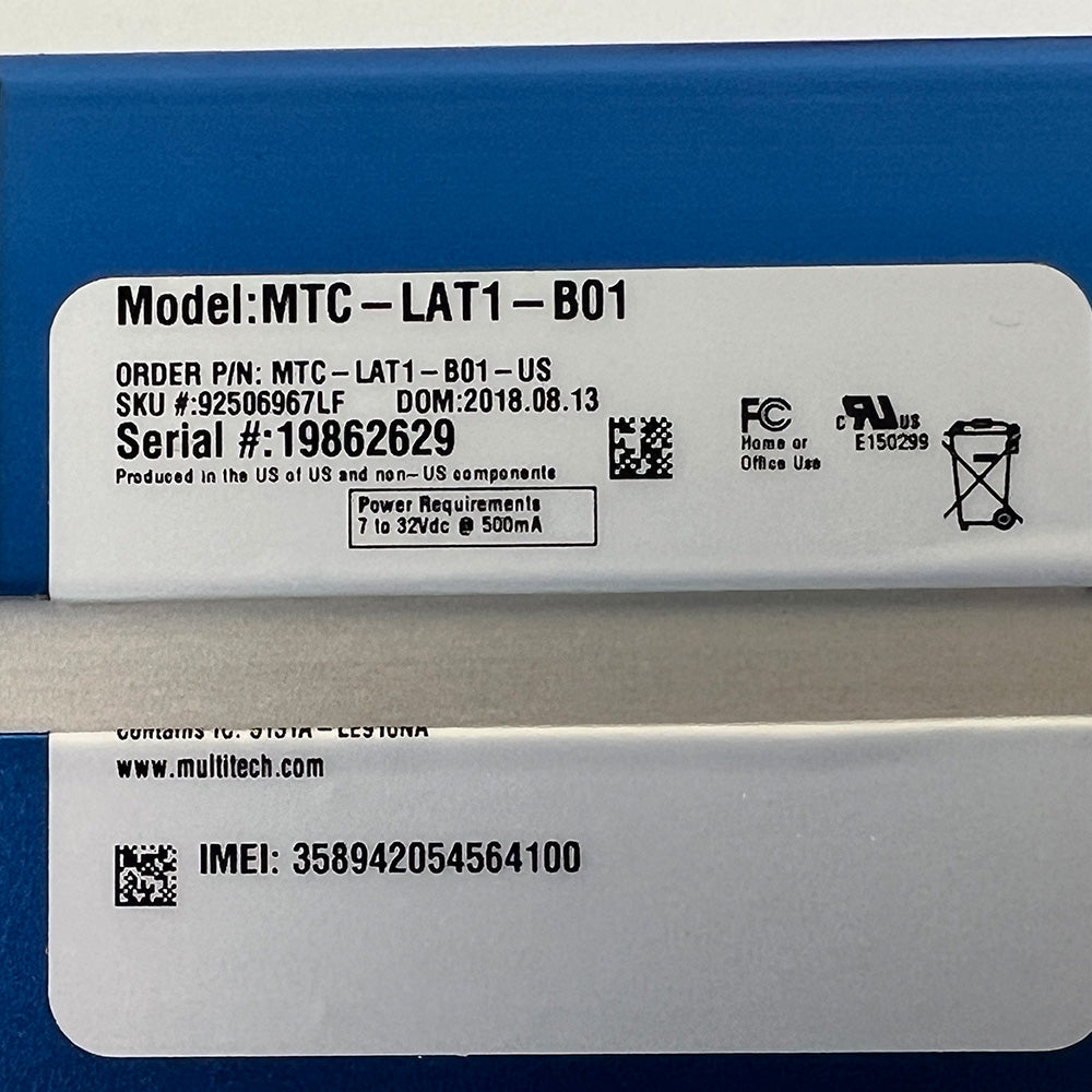 Multi-Tech - MTC-LAT1-B01 - MultiTech MultiConnect Cell SN:19862629