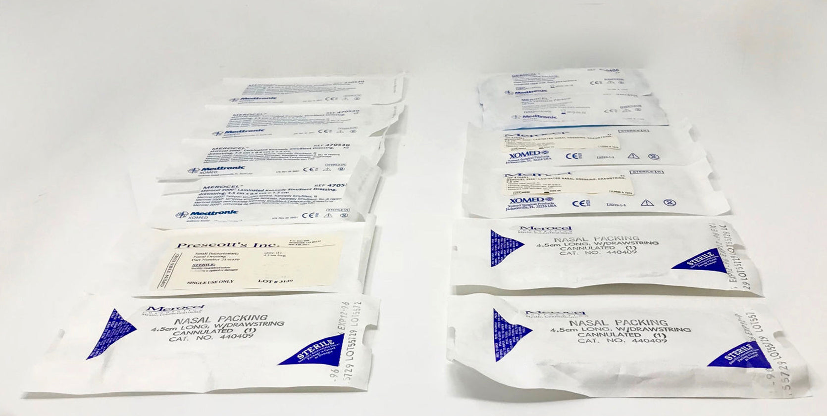 Nasal Dressing Packing Sinus Stent Mixed Lot Merocel Medtronic Prescott Xomed