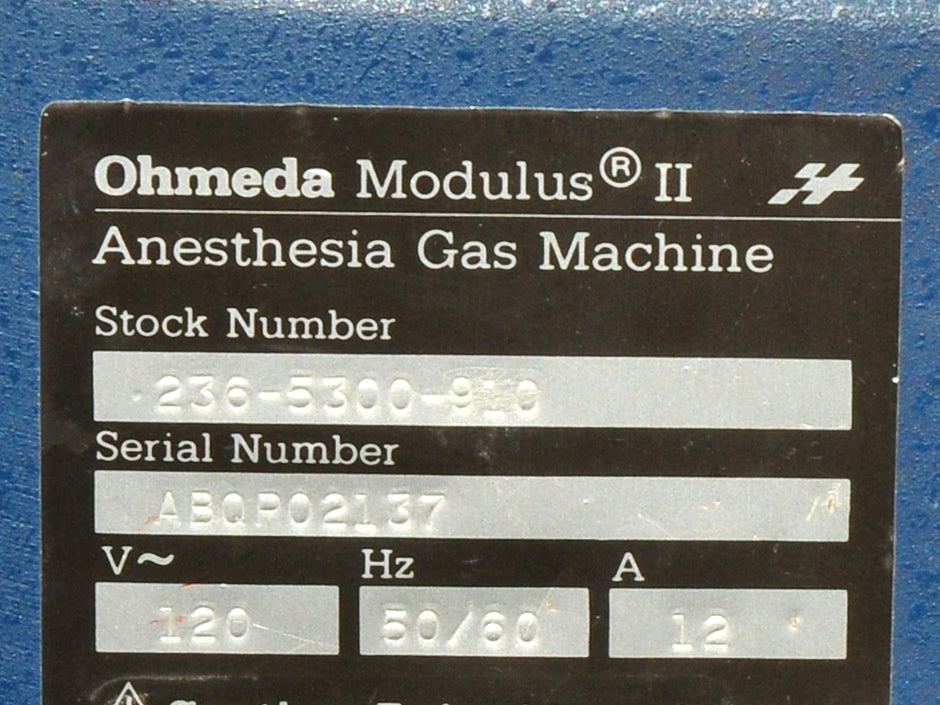 Ohmeda Modulus II ANESTHESIA System Sevotec 5 Tec 6 Ventilator PARTS AS IS