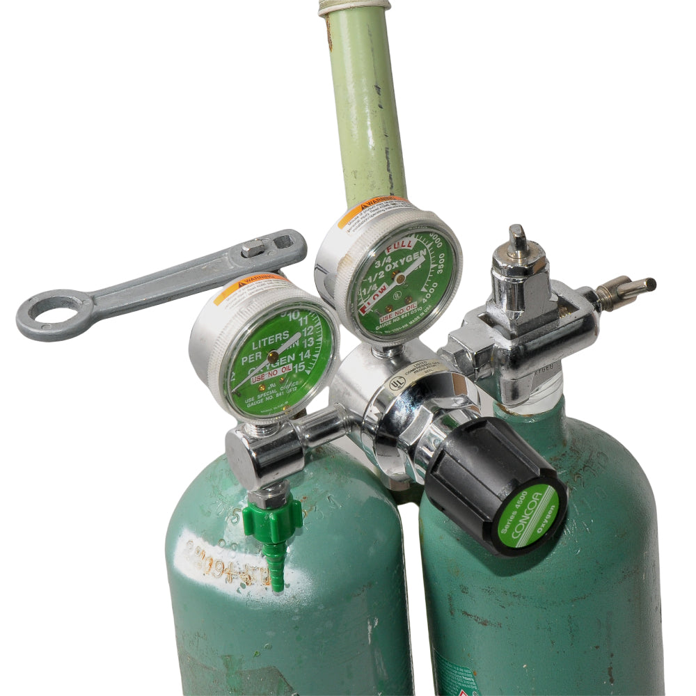Oxygen Tanks 4500 Concoa Compressed Gas Regulator Rolling Mobile Stand Cylinder
