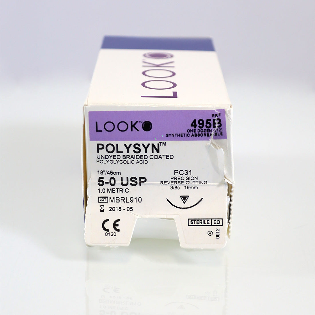 Surgical Specialties Look Polysyn Undyed Braided Coated 5-0 18"/45cm 495B x12Pk