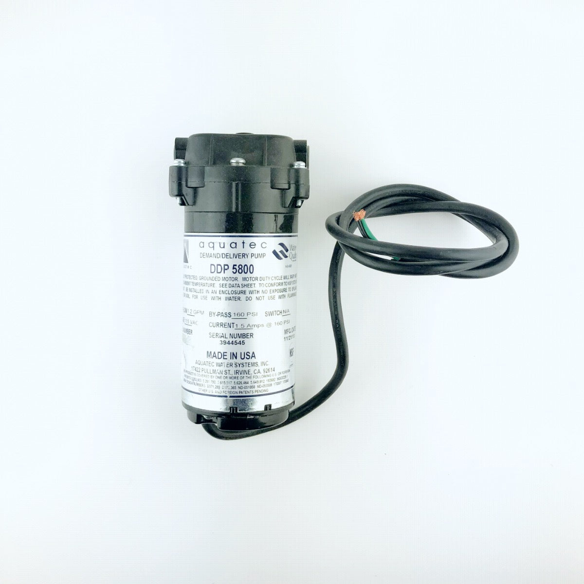 Palomar 300 Laser Water Pump Aquatec DDP 5800 Electric Diaphragm 160 PSI