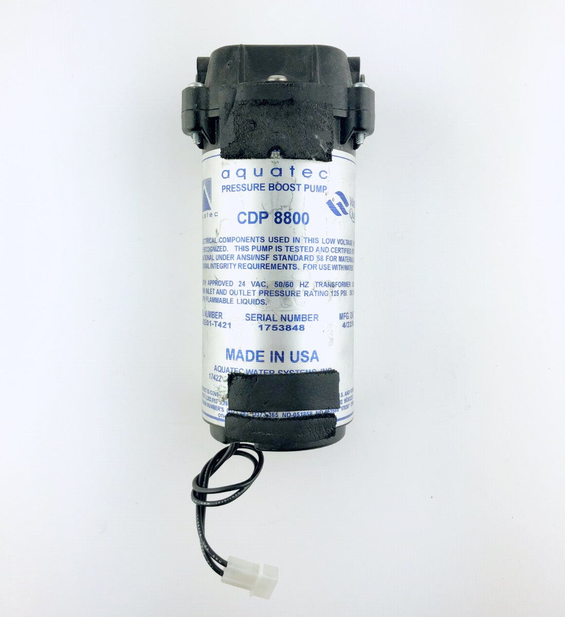 Palomar Starlux Laser Water Pump Aquatec CDP 8800 Electric Diaphragm 125 PSI