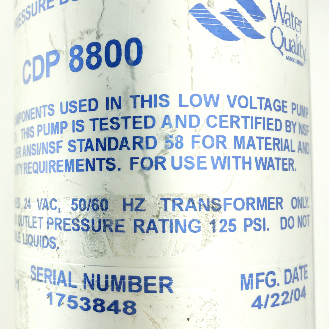 Palomar Starlux Laser Water Pump Aquatec CDP 8800 Electric Diaphragm 125 PSI