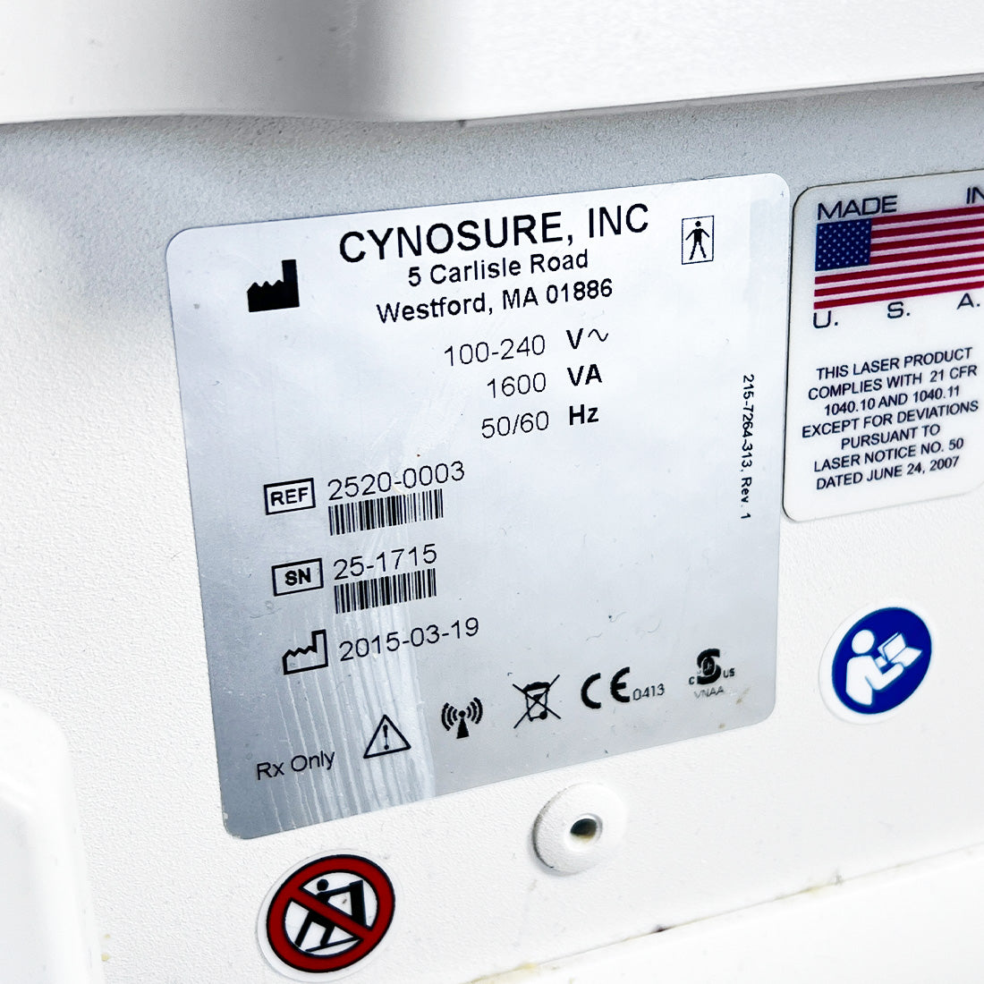 2015 Cynosure Palomar Icon IPL Laser Hair Removal + System