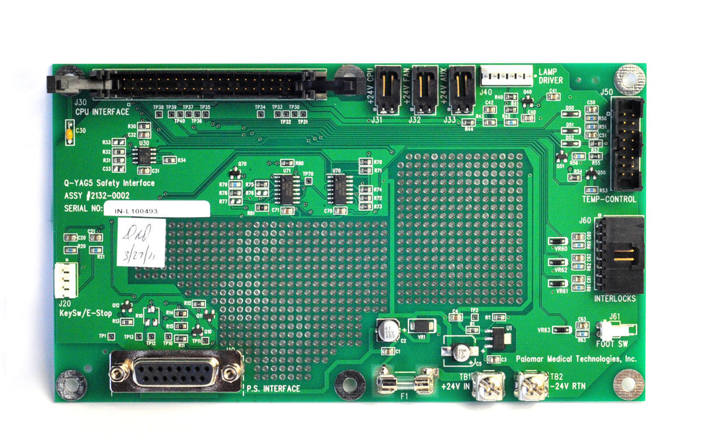 Palomar QYAG5 Laser Safety Interface PCB Assy 2132-0002 OEM QYAG 5 Q YAG PARTS