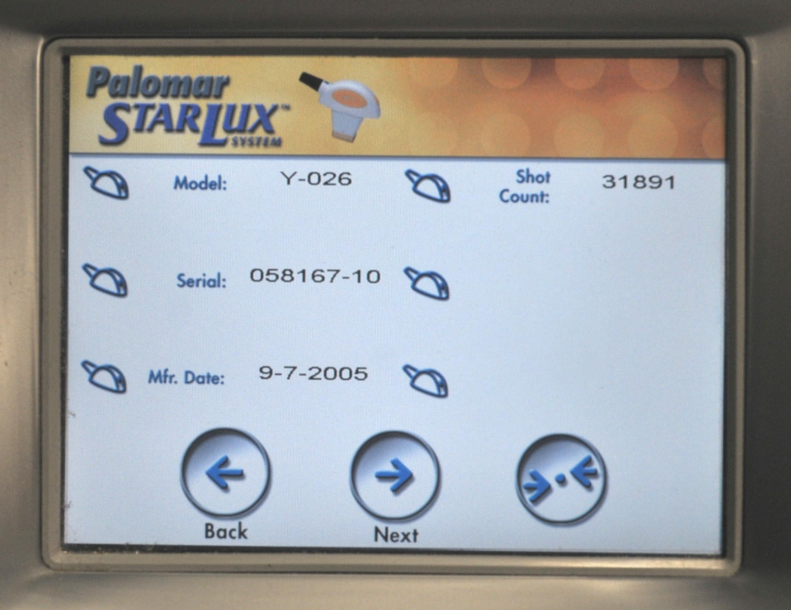 Palomar StarLux 300 IPL Laser LuxG LuxY Handpieces Lesions Skin Rejuvenation
