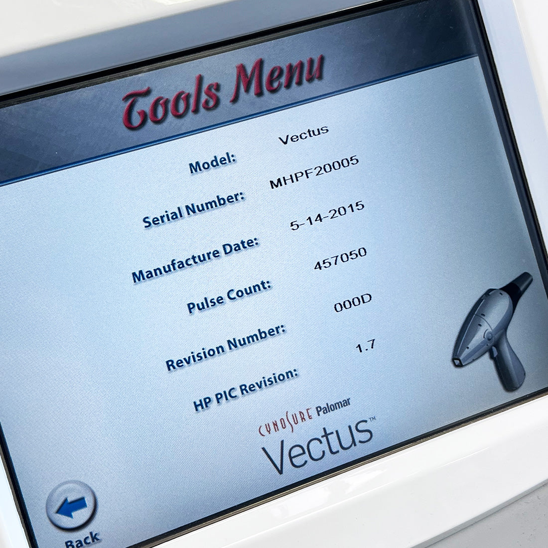 2015 Cynosure Palomar Vectus Laser Hair Removal 810 Diode Skintel System