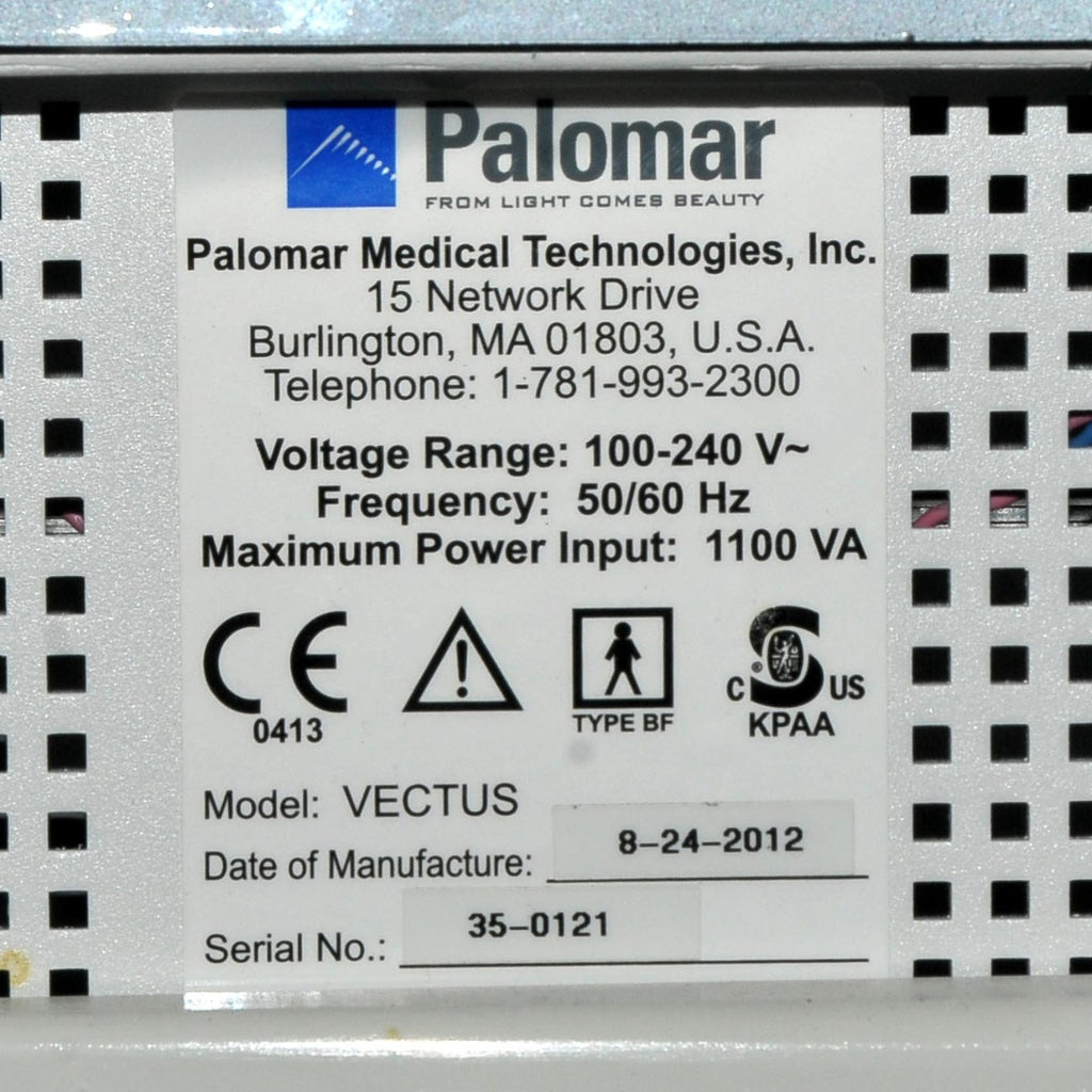 2012 Cynosure Palomar Vectus Diode 810nm High Volume Laser Hair Removal System
