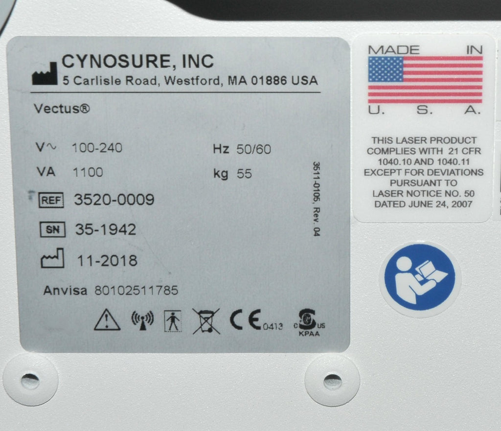 2018 Cynosure Palomar Vectus 810nm Diode Skintel Laser Hair Removal System