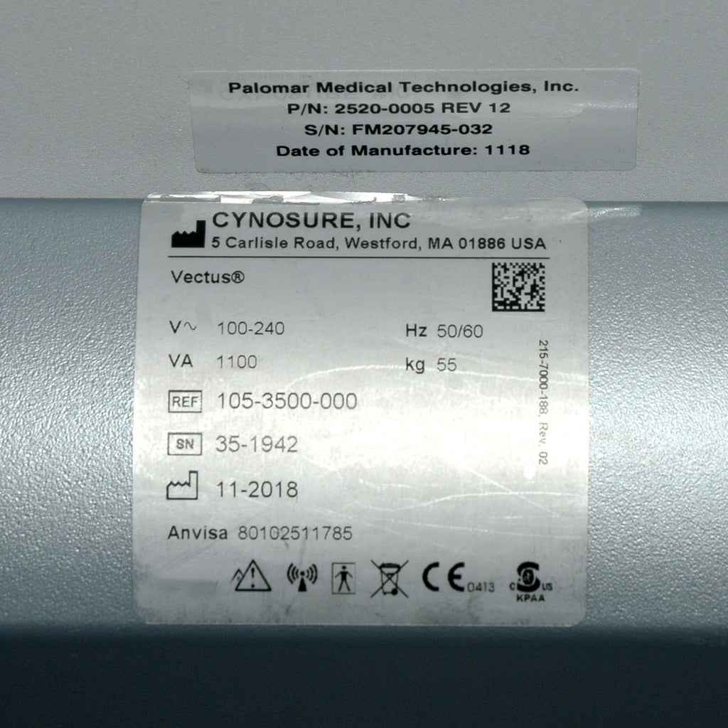 2018 Cynosure Palomar Vectus 810nm Diode Skintel Laser Hair Removal System