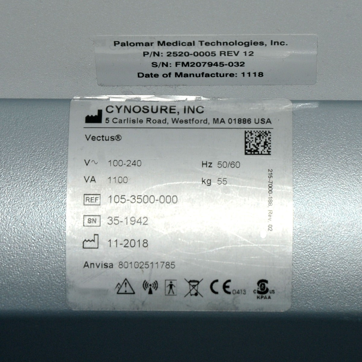 2018 Cynosure Palomar Vectus 810nm Diode Skintel Laser Hair Removal System