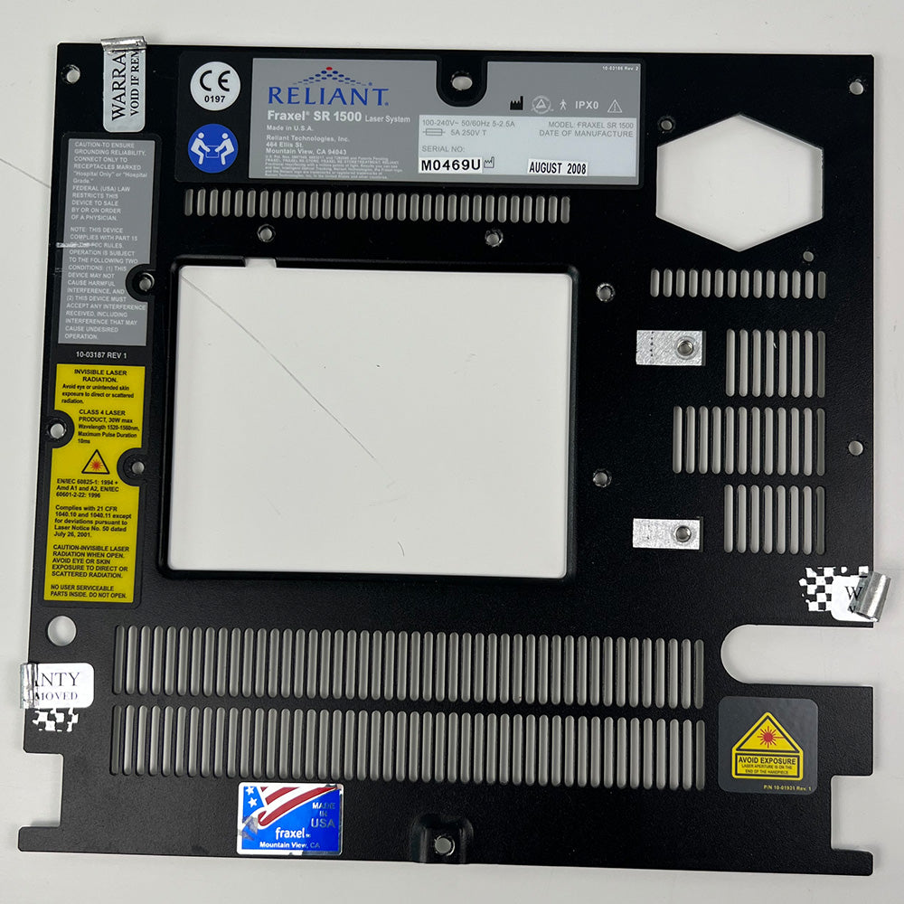 Solta Fraxel Repair Laser Back Metal Cover Panel Assembly 10-03186 PARTS AS IS