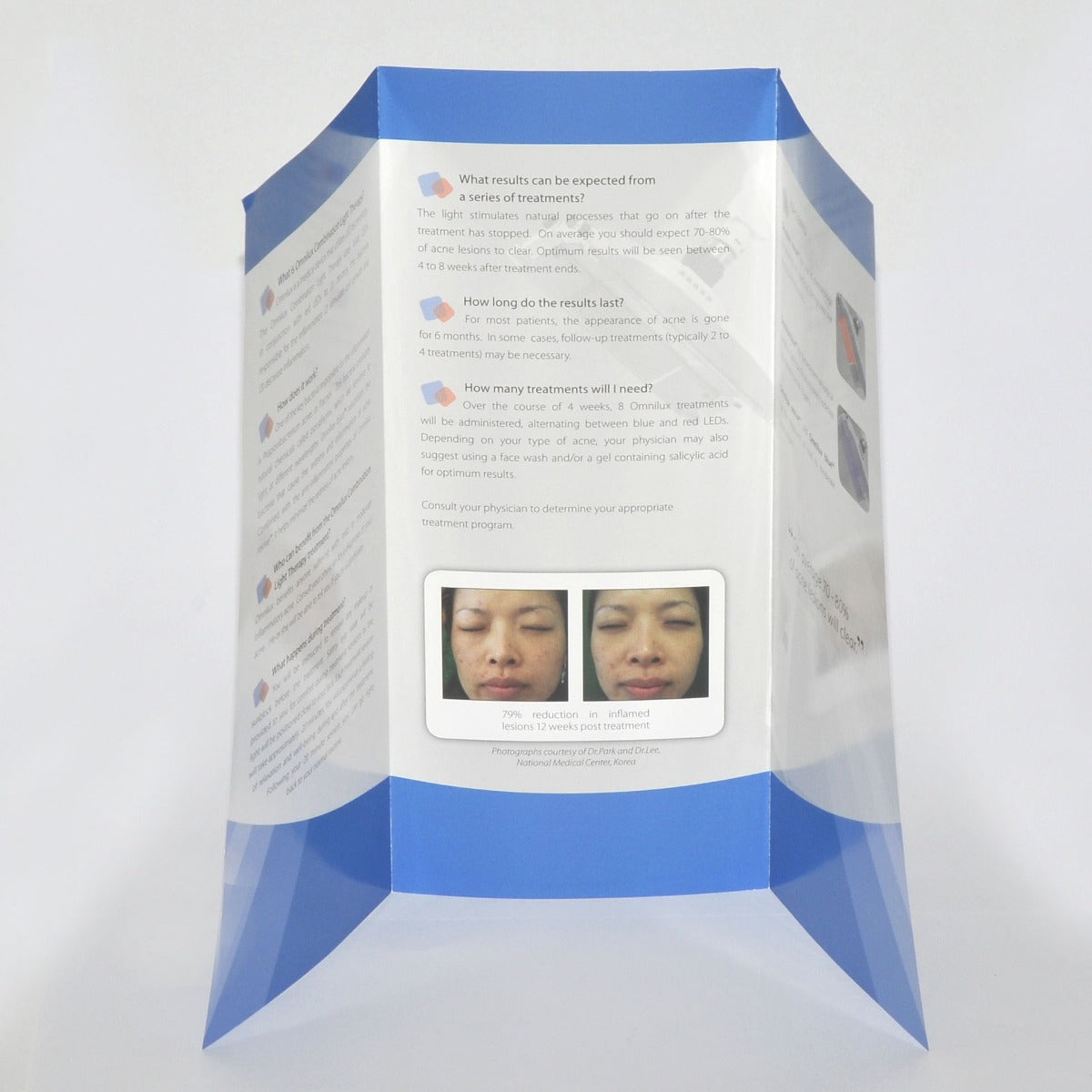Photomedex Photo Therapeutics OMNILUX Patient Brochure Acne Vulgaris (x3)