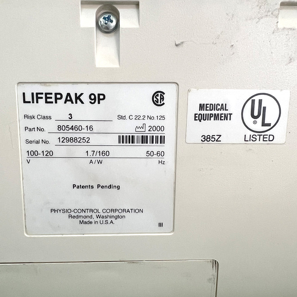 LifePak Physio Control 9A Cardiac Monitor w/ Paddles AS IS